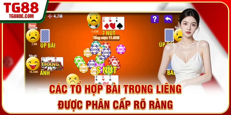 Các tổ hợp bài trong Liêng được phân cấp rõ ràng